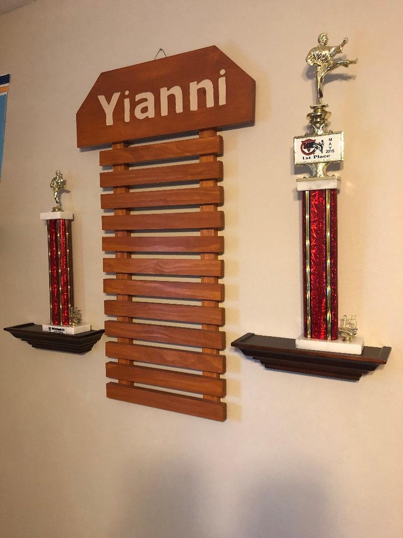 Wall Mount Martial Arts Belt Holder Holds 5 Karate Belts 9 Etsy