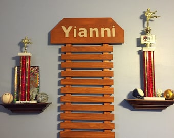 Wall Mount Martial Arts Belt Holder - Holds 8 Karate Belts - 9 color options