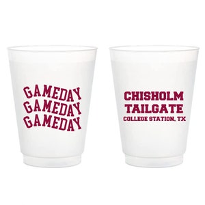 Game Day Personalized Plastic Cups | Plastic Custom Frost Flex Cup | Reusable Tailgate Gameday Party Cups | Football Season Reusable Cups