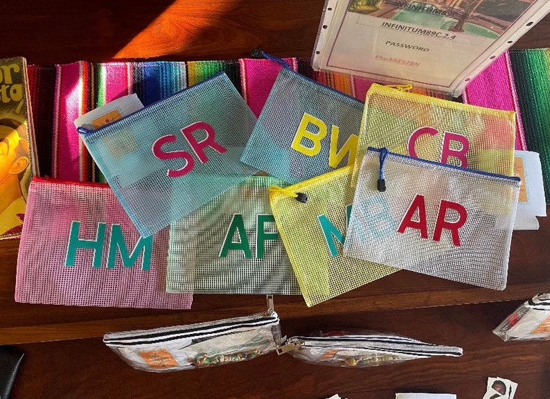 Custom Monogram Water-Resistant Zipper Pouch | Personalized Wet Dry Bag image 5