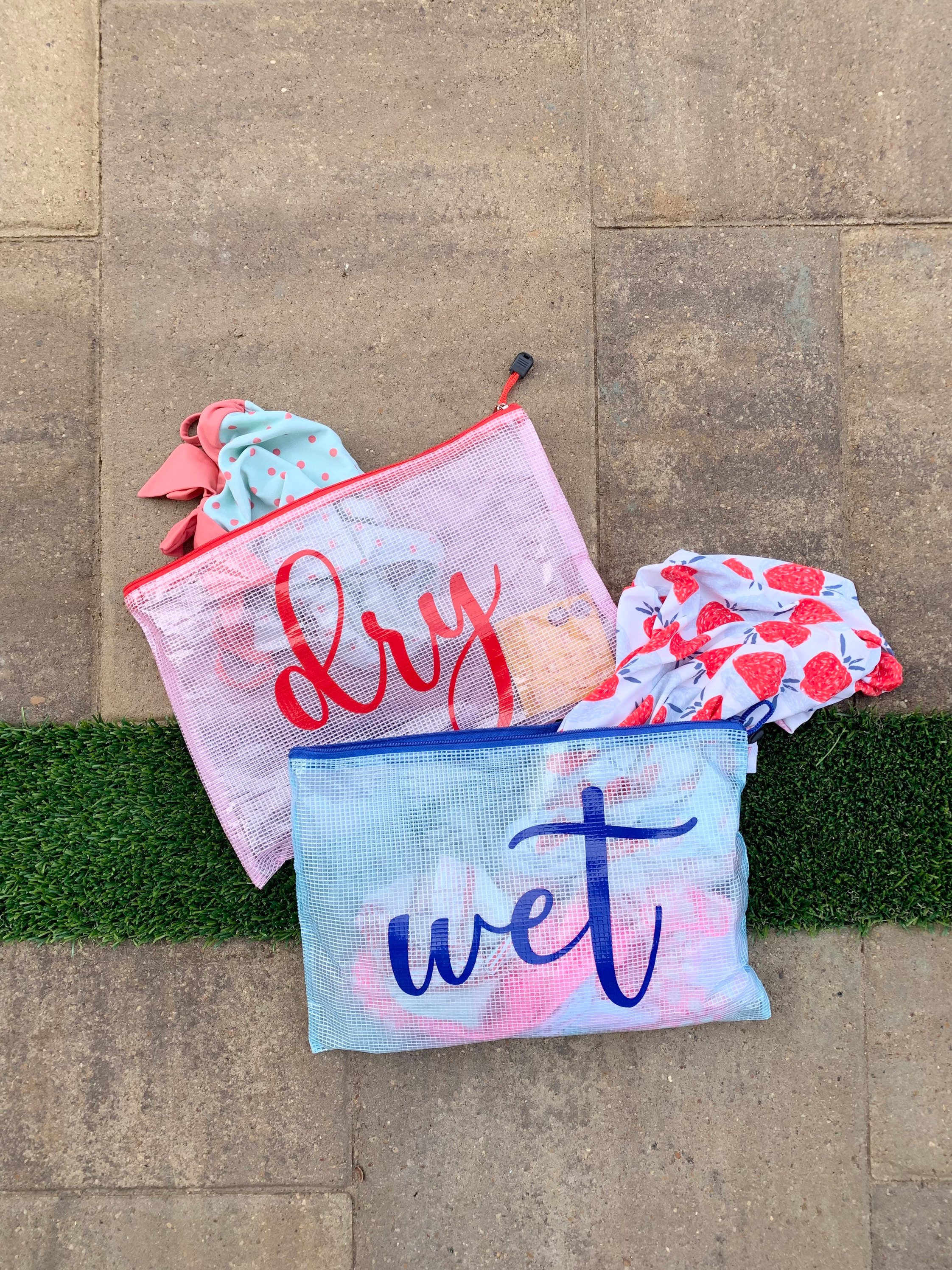 Oilcloth Bikini Bag, Swimsuit Wet Bag