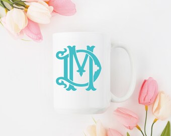Custom 2-Letter Monogram Coffee Mug | Personalized Initial Gift
