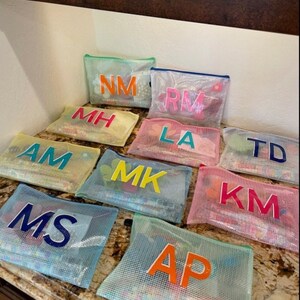 Custom Monogram Water-Resistant Zipper Pouch | Personalized Wet Dry Bag image 6