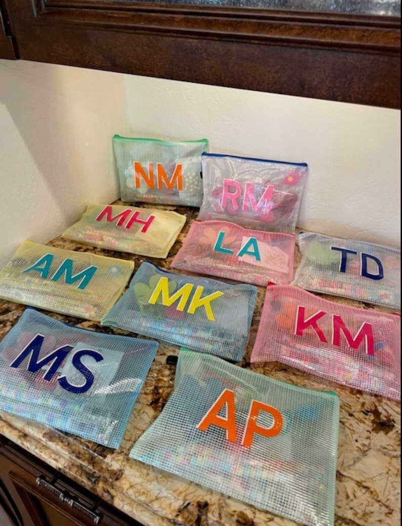 Custom Monogram Water-Resistant Zipper Pouch | Personalized Wet Dry Bag image 6