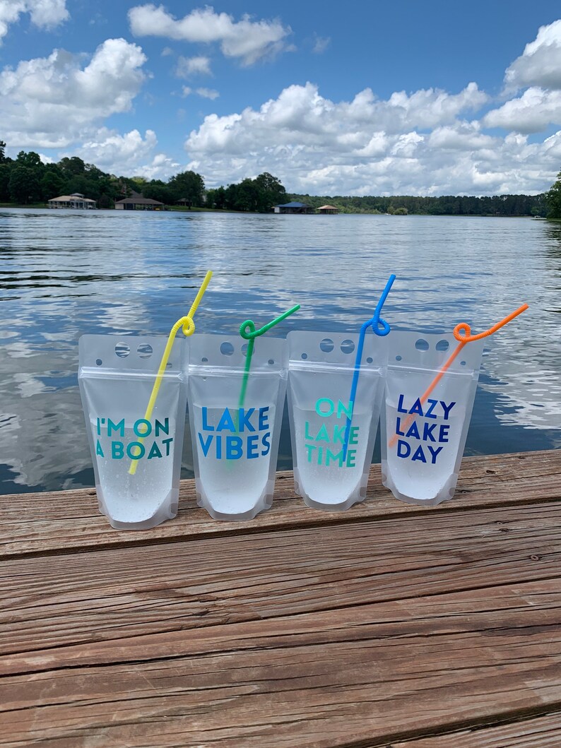 Reusable Lake Drink Pouch Adult Beverage Party Pouch Adult Etsy