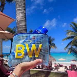 Custom Monogram Water-Resistant Zipper Pouch | Personalized Wet Dry Bag image 4