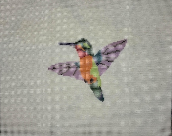Hummingbird Needlepoint Canvas: Modern Project (5x5 Finished Design)