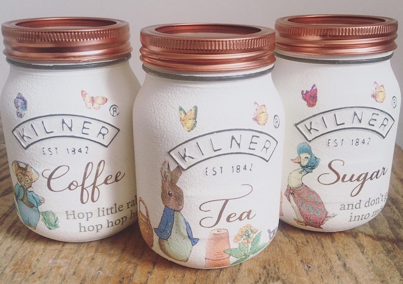 kilner tea coffee sugar jars copper