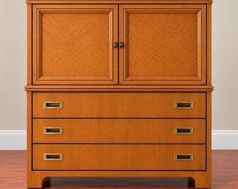 Merton Gershun American of Martinsville Gentleman’s Chest | MCM TV Media Cabinet Armoire | Vintage Walnut Dresser