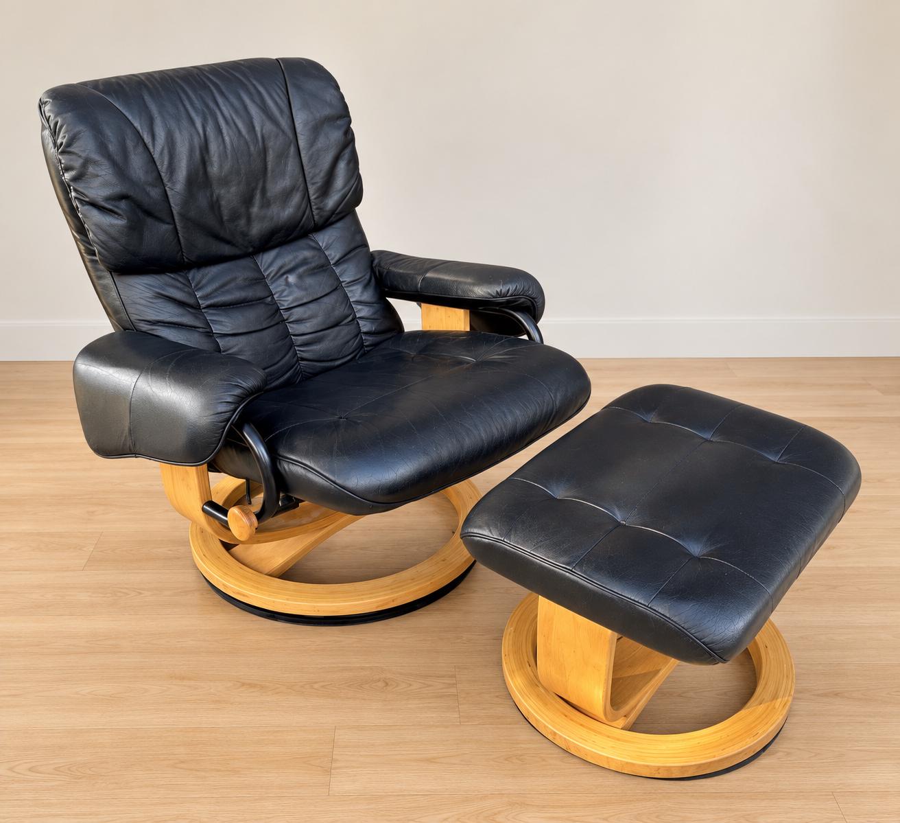 Ekornes Stressless Recliner and Ottoman - Etsy