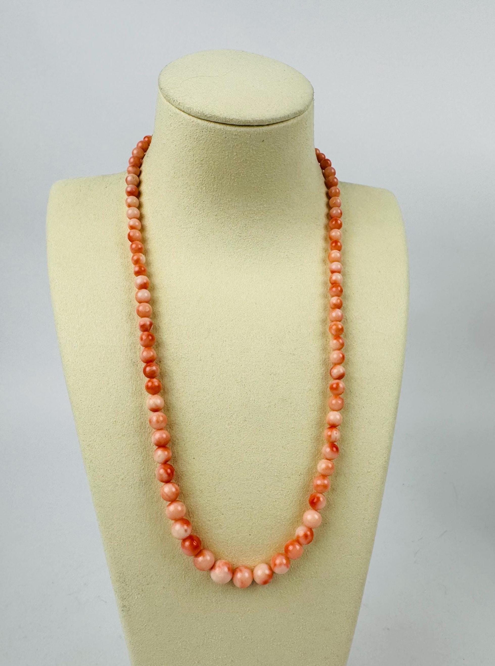 Coral bead necklace - Etsy 日本