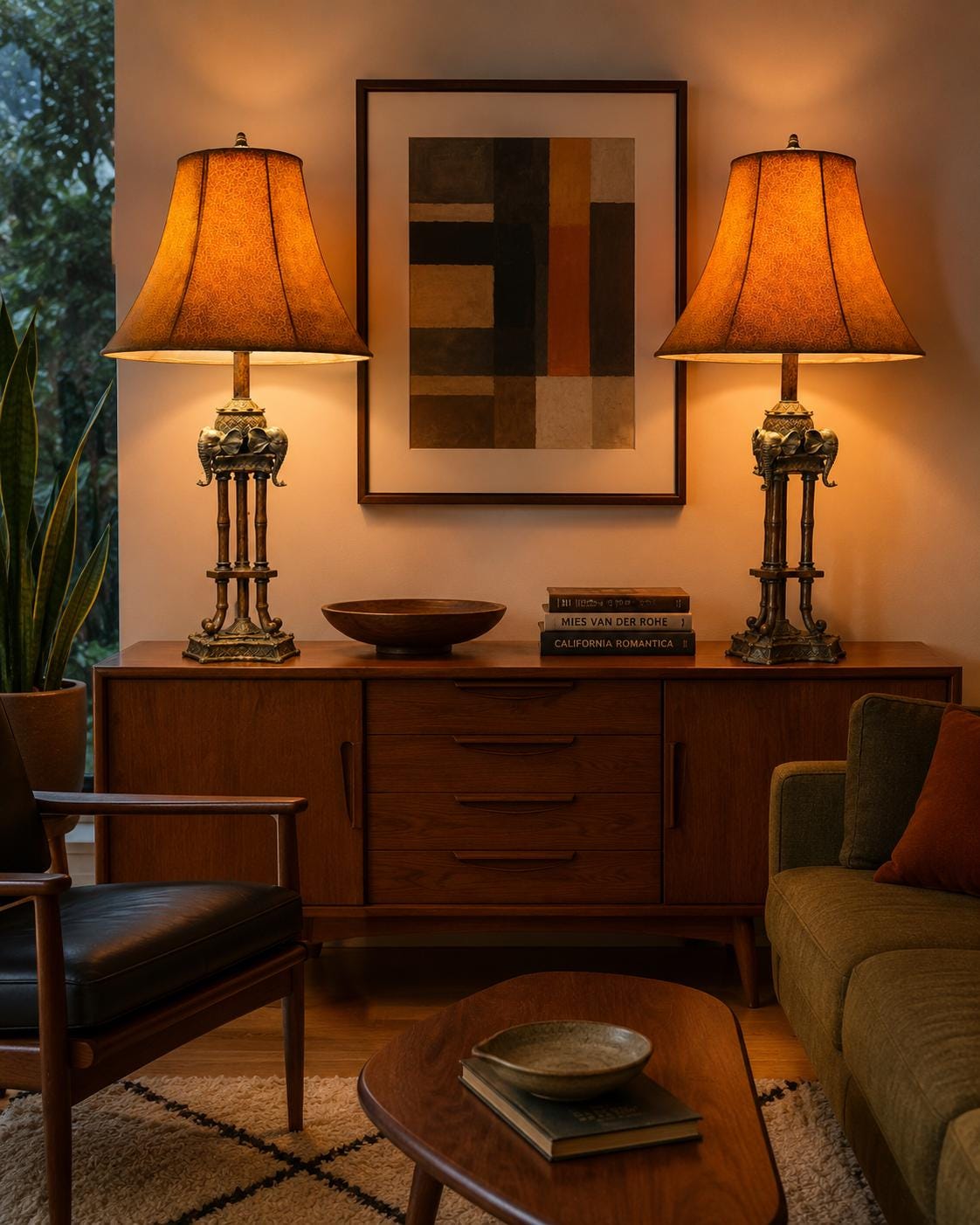 Pair Maitland-smith Bronze Elephant Faux Bamboo Table Lamps | 32