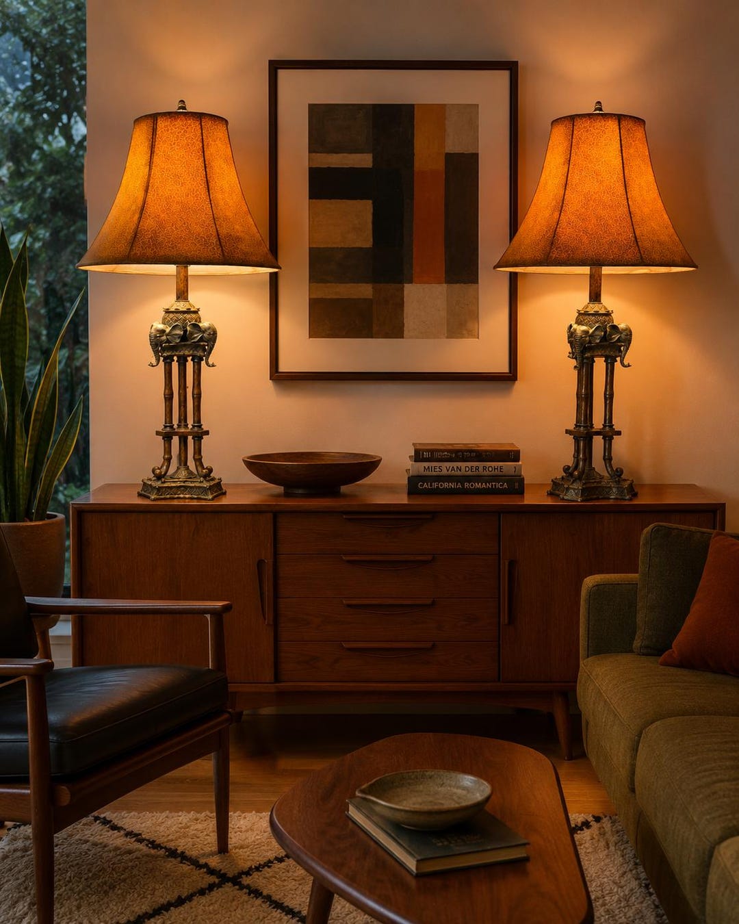 Pair Maitland-smith Bronze Elephant Faux Bamboo Table Lamps | 32
