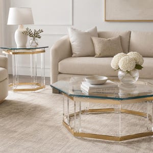 Charles Hollis Jones ルーサイト Zシェイプ サイドテーブル Charles Hollis Jones Lucite Table - Etsy