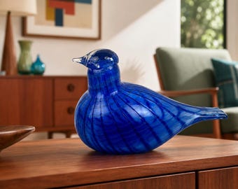 Oiva Toikka Magpie (harakka) Glass Bird Rare 1980s Elegant Design