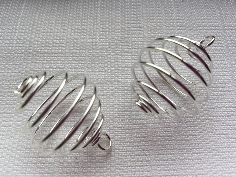 Spiral Cages set of 10 Gold or Silver Smudged & Reiki image 2