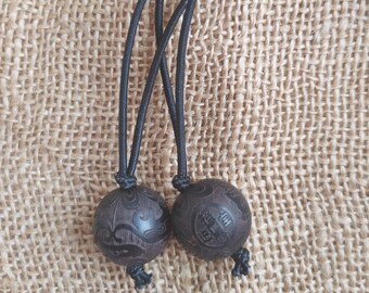 Engraved Wood Hair Accessory For Locs, Braids, Curly, Natural Hair, 2-Piece Set
