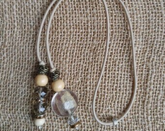 Golden Glass Lariat Hair Tie For Locs, Braids, Curly Hair, Natural Hair