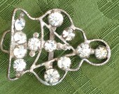 Vintage buckle 1940s 1930s 1920s dress belt buckle Diamanté Gem Rhinestone Clip