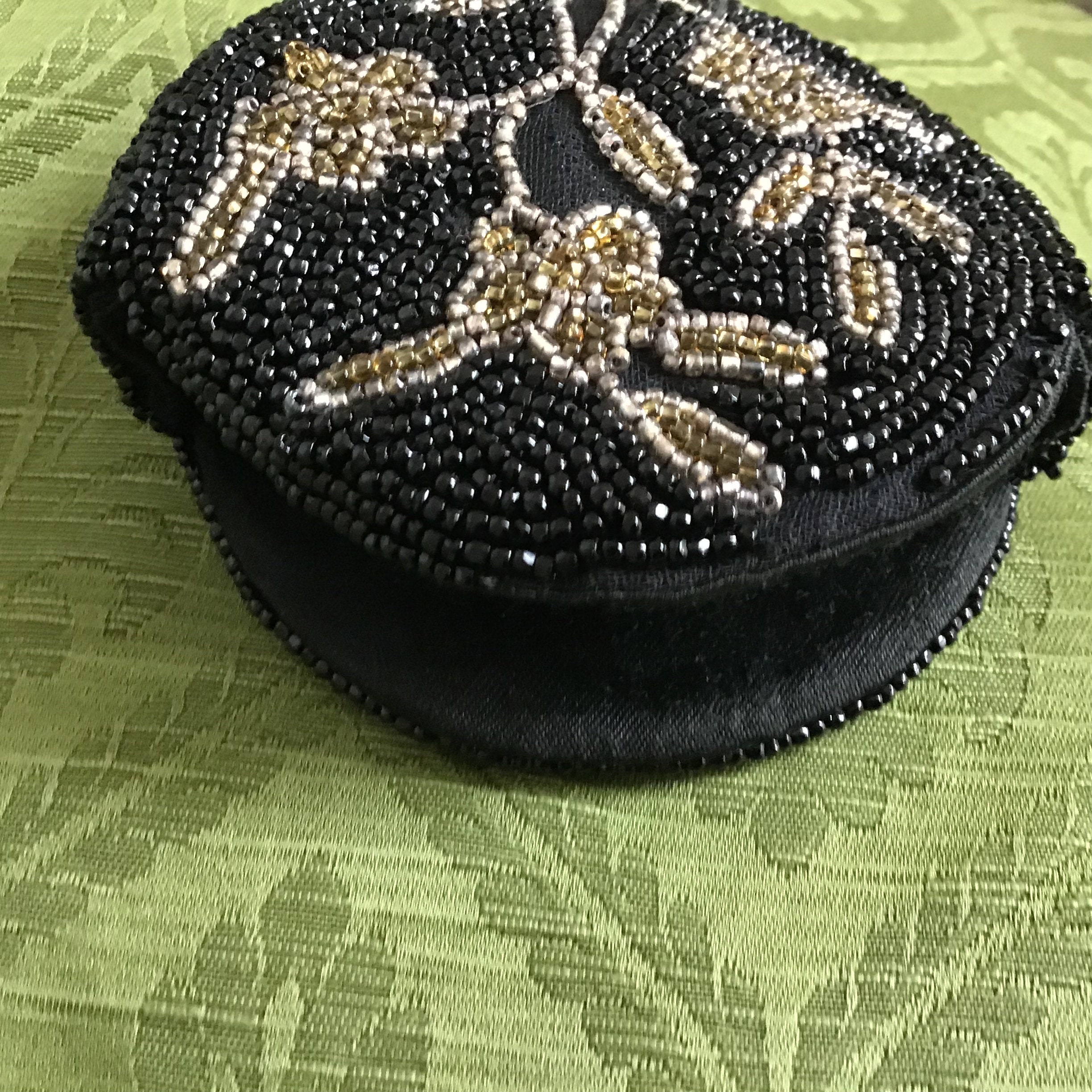 Vintage 1950s Black Beaded Powder Compact Case - Etsy