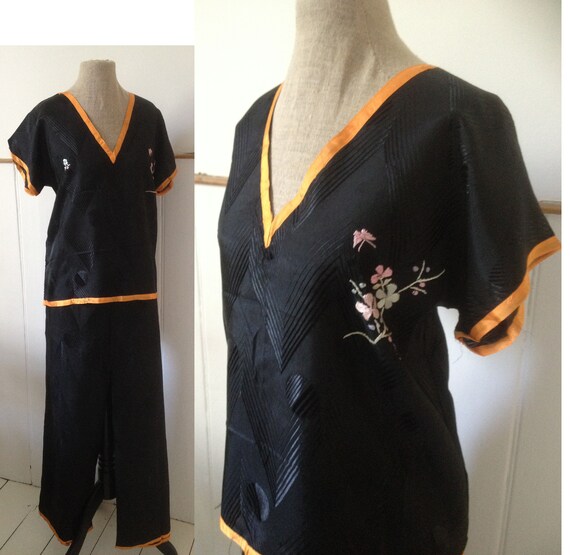 Vintage 1930s 1920s Art Deco Pyjamas Lounge set Be