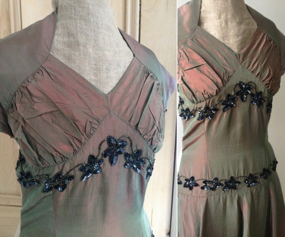 Vintage late 1940s or 1950s dress / evening gown … - image 6