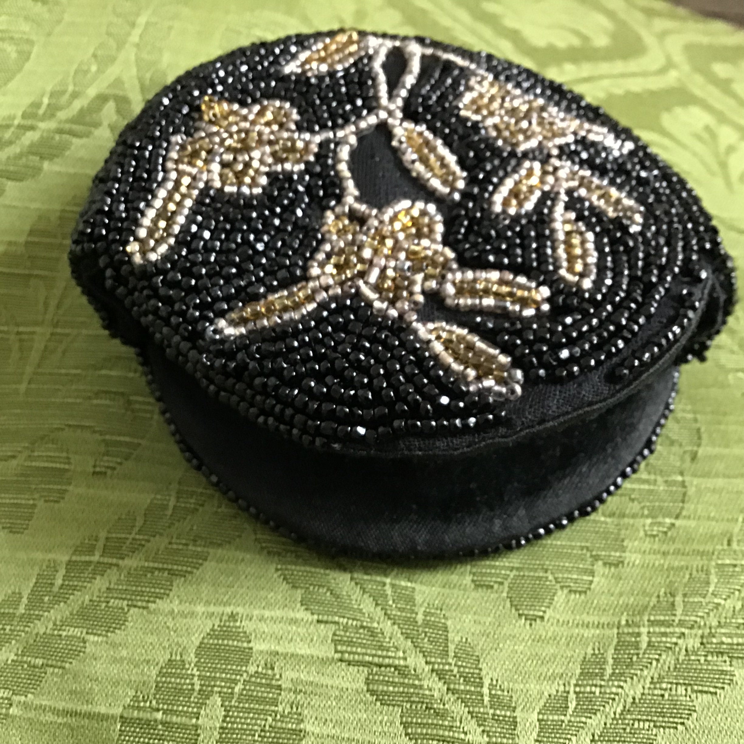 Vintage 1950s Black Beaded Powder Compact Case - Etsy