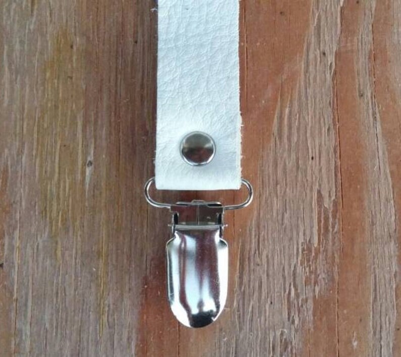 White Egret unisex pacifier clippacifier holder