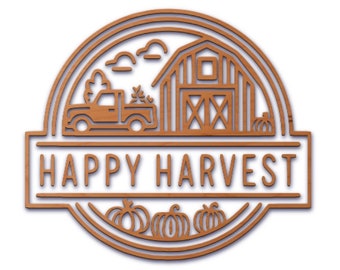 Happy Harvest SVG, Harvest Svg, Happy Thanksgiving Svg, Thanksgiving Svg, Fall Svg, Fall Sign, Autumn Decor, Pumpkin Svg, Fall leaves Svg