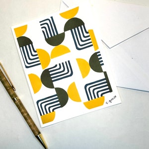 Notecard | Jellyfish | Blank Card | Original Block Print Design