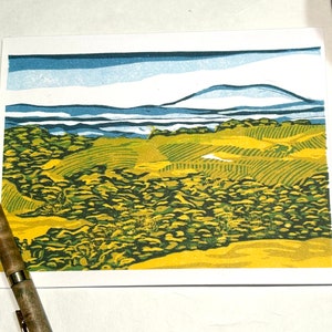 Notecard | Spring Farms | Blank Card | Original Block Print Design
