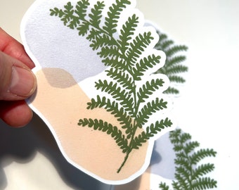 Fern Die Cut Sticker: Waterproof Vinyl, Artist Design