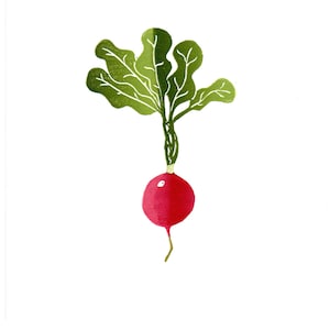Block Print | Radish | Handmade Original Artwork | Unframed