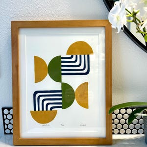 Impression linogravure | Méduse | Art abstrait fait main original | Sans cadre