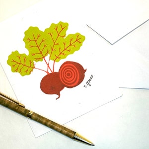 Notecard | Beets | Blank Card | Original Block Print Design