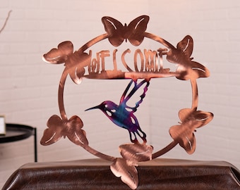 Hummingbird Welcome Sign