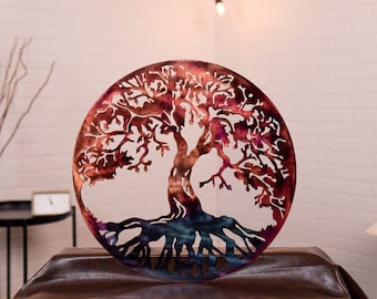 Handcrafted Tree of Life  Metal Wall Art | Woodland Forest and Fantasy Nature Wall Décor