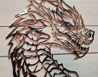 Dragon Silhouette Metal Wall Art Handcrafted