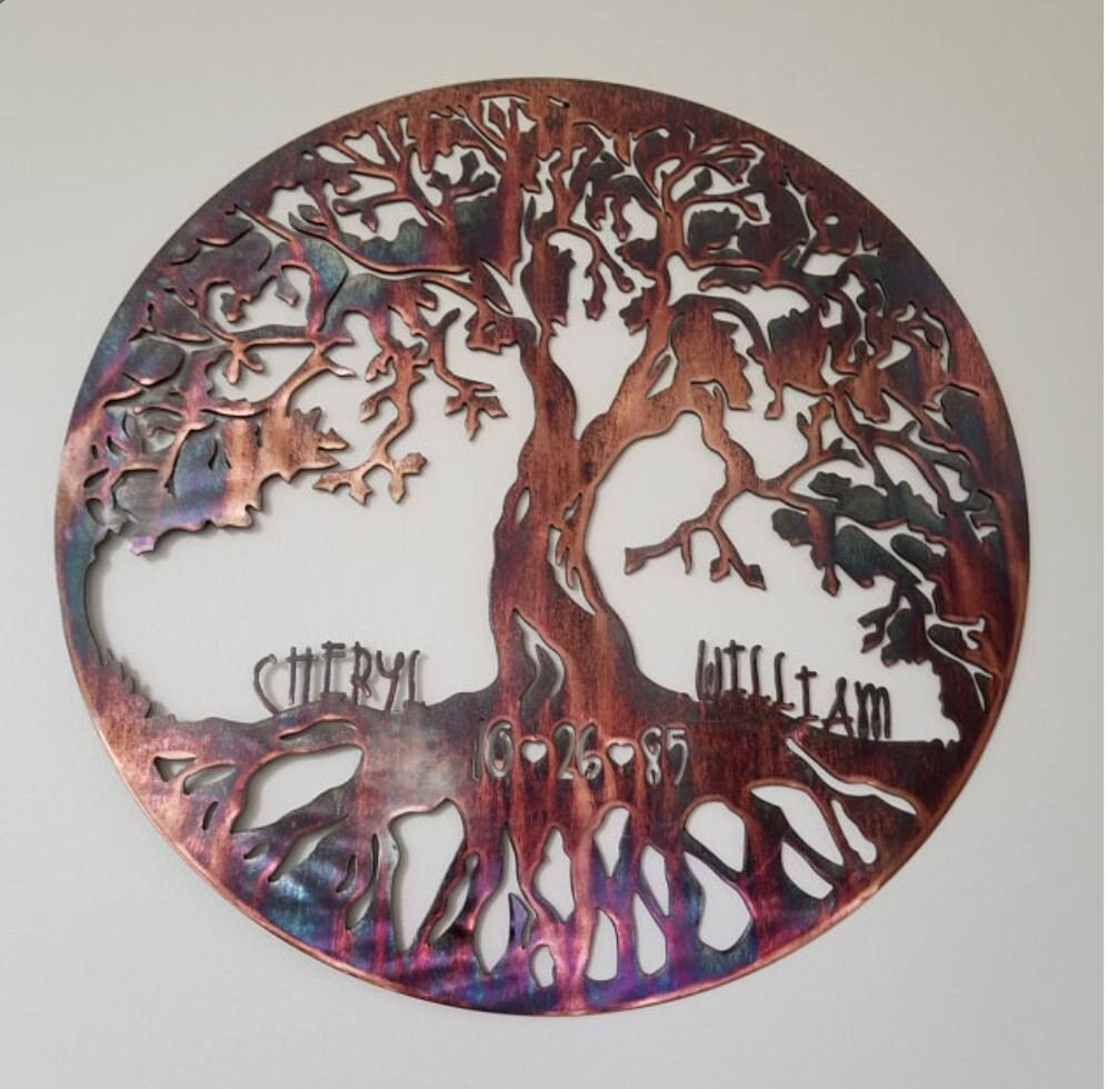 Personalized Tree of Life Metal Wall Art Family Tree Wall Décor Wedding ...