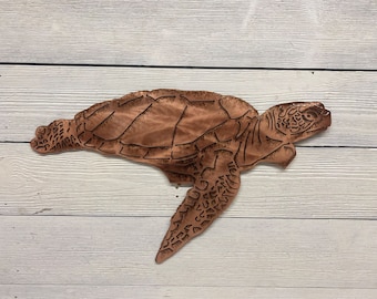 Sea Turtle Metal Wall Art Handcrafted