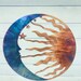 Handcrafted Sun, Moon and Stars Metal Wall Art in Torch Finish on Copper Plated Steel | Indoor Covered Outdoor Celestial Patio or Home Décor