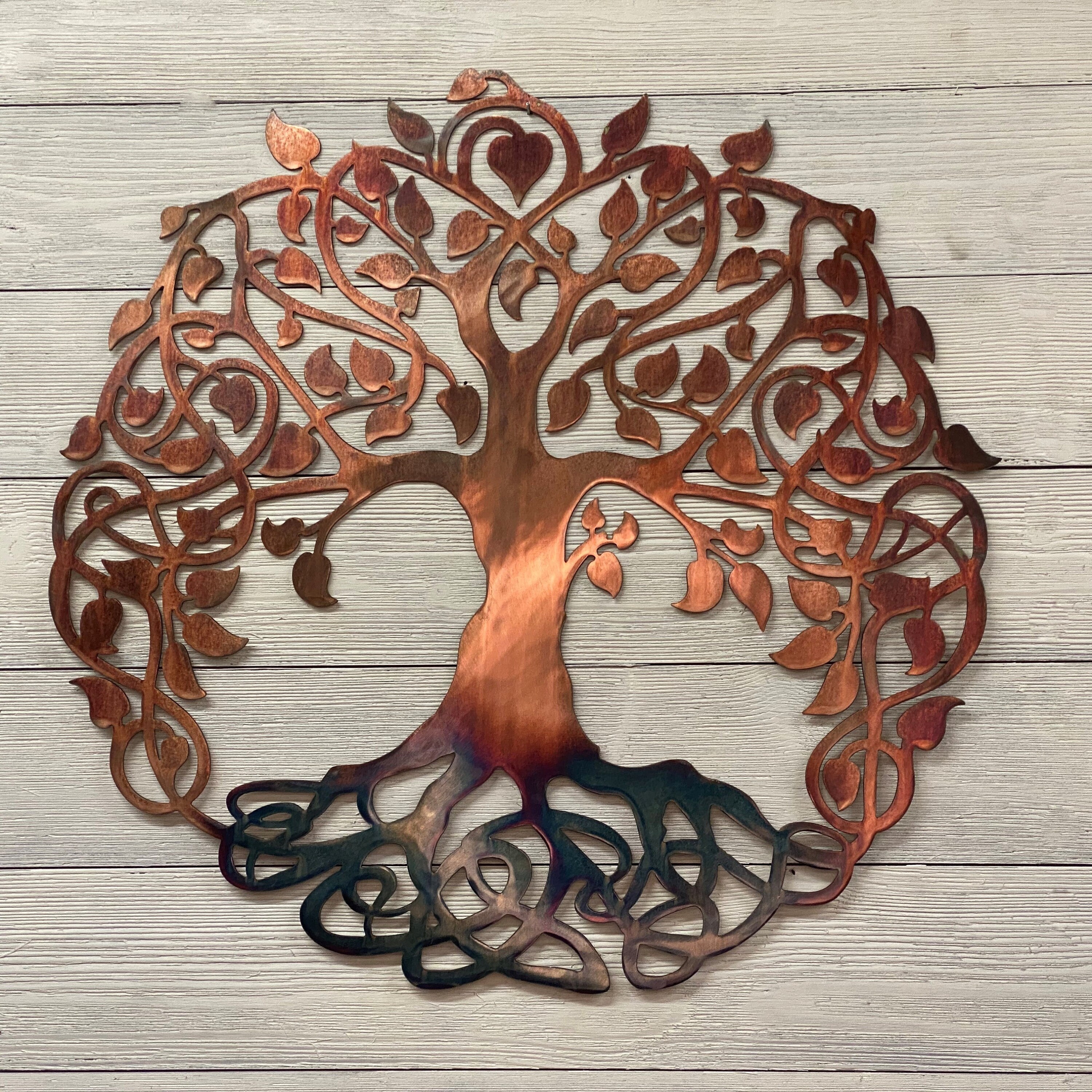 TREE OF LIFE Metal Home Decor Plasma Cut Sign Vintage Wall Art Country Family 