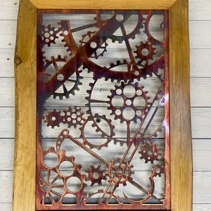 Engine Room Gears Panel - Metal Wall Art