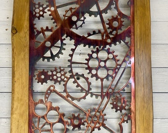 Engine Room Gears Panel - Metal Wall Art