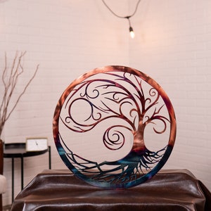 Enchanting Starry Night Tree of Life Metal Wall Art | Modern Nature and