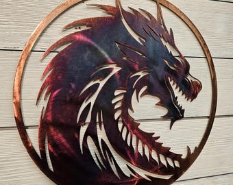 Mystical Dragon Metal Wall Art Handcrafted