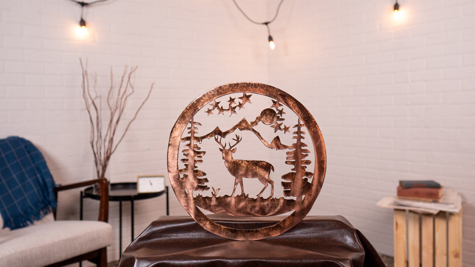 Deer Metal Wildlife Wall Art Woodland Decor Rustic Etsy