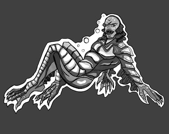 Pinup Creature From The Black Lagoon Sticker