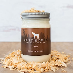 CEDAR SHAVINGS - All Natural Soy Candle || Hand Poured || Gift for Equestrians and Horse Lovers