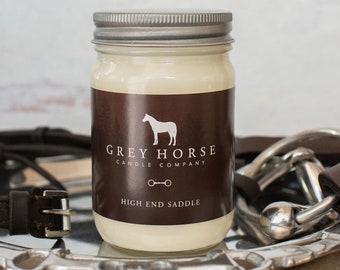 HIGH END SADDLE - All Natural Soy Candle || Hand Poured || Gift for Equestrians and Horse Lovers